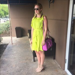 Chartreuse Prabal Gurung for Target Ruffle Dress